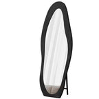 TUYOHW Flannel Irregular Wave Full Length Mirror with Hanging Hole Body Mirror Wall Mounted Mirror Leaning Floor Mirror for Bedroom, Living Room