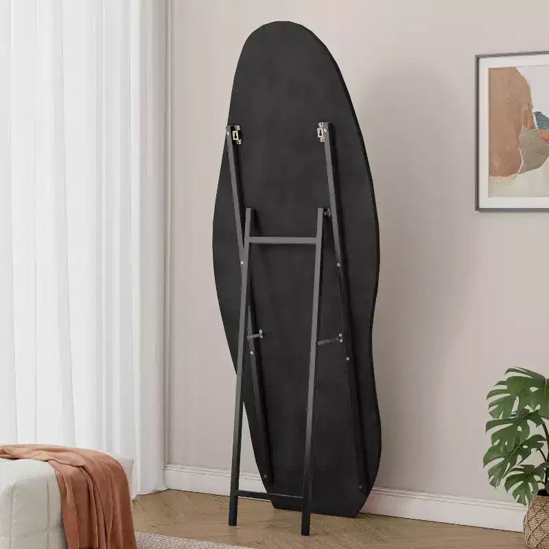 TUYOHW Flannel Irregular Wave Full Length Mirror with Hanging Hole Body Mirror Wall Mounted Mirror Leaning Floor Mirror for Bedroom, Living Room