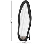 TUYOHW Flannel Irregular Wave Full Length Mirror with Hanging Hole Body Mirror Wall Mounted Mirror Leaning Floor Mirror for Bedroom, Living Room