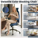 Costway Ergonomic Office Chair with 2D Headrest, Rocking Backrest & Wheels, Gaming Chair Blue/Brown & Beige/Gray & Blue