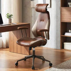 Costway Ergonomic Office Chair with 2D Headrest, Rocking Backrest & Wheels, Gaming Chair Blue/Brown & Beige/Gray & Blue