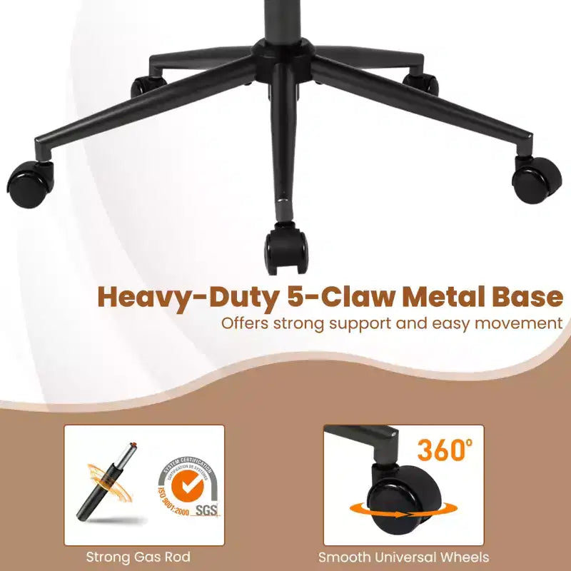 Costway Ergonomic Office Chair with 2D Headrest, Rocking Backrest & Wheels, Gaming Chair Blue/Brown & Beige/Gray & Blue