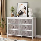 COZONY Modern 6-Drawer Fluted Dresser with Wave Panel, Anti-Tip Storage Chest for Bedroom, Living Room & Hallway