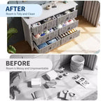COZONY Modern 6-Drawer Fluted Dresser with Wave Panel, Anti-Tip Storage Chest for Bedroom, Living Room & Hallway