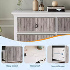COZONY Modern 6-Drawer Fluted Dresser with Wave Panel, Anti-Tip Storage Chest for Bedroom, Living Room & Hallway