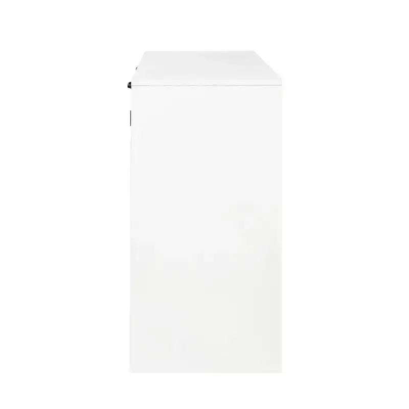 JVNOXK 31.50inch Laundry cabinet with doors and shelves, tilting pull-out laundry basket, adjustable shelves, white