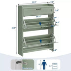 Modern Turn Drawer Shoe Cabinet, Space-Saving Storage Organizer for Entryway