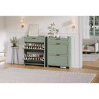 Modern Turn Drawer Shoe Cabinet, Space-Saving Storage Organizer for Entryway