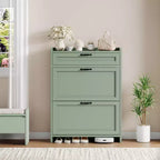 Modern Turn Drawer Shoe Cabinet, Space-Saving Storage Organizer for Entryway