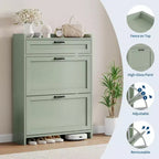 Modern Turn Drawer Shoe Cabinet, Space-Saving Storage Organizer for Entryway
