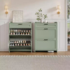 Modern Turn Drawer Shoe Cabinet, Space-Saving Storage Organizer for Entryway