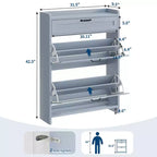 Modern Turn Drawer Shoe Cabinet, Space-Saving Storage Organizer for Entryway