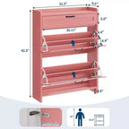 Modern Turn Drawer Shoe Cabinet, Space-Saving Storage Organizer for Entryway
