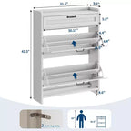 Modern Turn Drawer Shoe Cabinet, Space-Saving Storage Organizer for Entryway