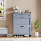 Modern Turn Drawer Shoe Cabinet, Space-Saving Storage Organizer for Entryway