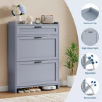 Modern Turn Drawer Shoe Cabinet, Space-Saving Storage Organizer for Entryway