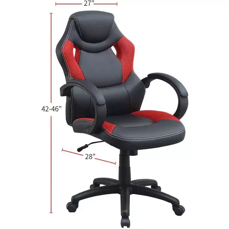 TUYOHW Swivel Gaming Chair with Adjustable Height&Wheels,Ergonomics Office Chairs Video Game Chaise for Office&Home,Upholstery Leisure Chair