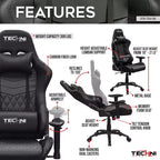 TUYOHW Adjustable Ergonomics Gaming Chair,360 Swivel Office Chairs with Head&Lumbar Pillow,90-150 Reclining Chair for Office&Home,300lbs Max,Black