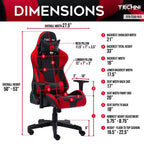 TUYOHW Adjustable Ergonomics Gaming Chair,360 Swivel Office Chairs with Head&Lumbar Pillow,90-150 Reclining Chair for Office&Home,250lbs Max,Red