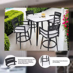 Swivel Outdoor Bar Stool Patio Bar Chair Set of 2, Aluminum Material & Tapered Leg & Moveable Cushion