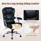 Costway Executive Office Chair with Padded Seat & Armrests, Adjustable Height & Backrest Brown/Black