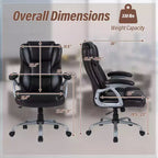 Costway Executive Office Chair with Padded Seat & Armrests, Adjustable Height & Backrest Brown/Black