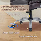 Costway Executive Office Chair with Padded Seat & Armrests, Adjustable Height & Backrest Brown/Black