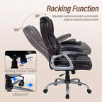 Costway Executive Office Chair with Padded Seat & Armrests, Adjustable Height & Backrest Brown/Black