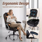 Costway Executive Office Chair with Padded Seat & Armrests, Adjustable Height & Backrest Brown/Black