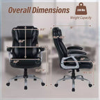 Costway Executive Office Chair with Padded Seat & Armrests, Adjustable Height & Backrest Brown/Black