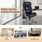 Costway Executive Office Chair with Padded Seat & Armrests, Adjustable Height & Backrest Brown/Black