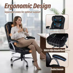 Costway Executive Office Chair with Padded Seat & Armrests, Adjustable Height & Backrest Brown/Black