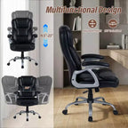 Costway Executive Office Chair with Padded Seat & Armrests, Adjustable Height & Backrest Brown/Black