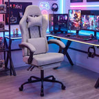 Costway Height Adjustable Computer Chair with Headrest, Lumbar Support, Linkage Armrests Black/Gray