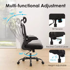 TUYOHW Ergonomic Mesh Office Chair with Adjustable Lumbar Support,Headrest & Flip-Up Armrests,Home Office Desk Chair for Study,Gaming Room
