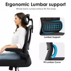 TUYOHW Ergonomic Mesh Office Chair with Adjustable Lumbar Support,Headrest & Flip-Up Armrests,Home Office Desk Chair for Study,Gaming Room