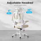 TUYOHW Ergonomic Mesh Office Chair with Adjustable Lumbar Support,Headrest & Flip-Up Armrests,Home Office Desk Chair for Study,Gaming Room