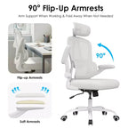 TUYOHW Ergonomic Mesh Office Chair with Adjustable Lumbar Support,Headrest & Flip-Up Armrests,Home Office Desk Chair for Study,Gaming Room
