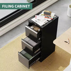 Metal Filing Cabinet with 3 Drawers and Lock, Vertical Filing Cabinet for Lette, Legal, A4, F4, Office Cabinet, Drawer Cabinet for Office