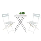 2-Piece Round Metal Patio Set  Ideal for Small Patio Breakfast & Chats