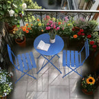 2-Piece Round Metal Patio Set  Ideal for Small Patio Breakfast & Chats