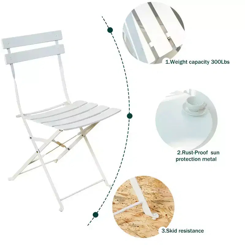 2-Piece Round Metal Patio Set  Ideal for Small Patio Breakfast & Chats