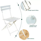 2-Piece Round Metal Patio Set  Ideal for Small Patio Breakfast & Chats