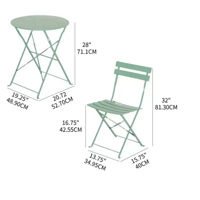 2-Piece Round Metal Patio Set  Ideal for Small Patio Breakfast & Chats