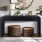 TUYOHW 59IN Vintage Crafted Entryway Table with 2 Hidden Handle Drawers, Console Table Hallway Table for Entrance, Livng Room, Hallway