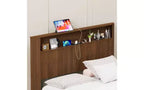 TUYOHW Platform Bed Frame with Wave-Curved Panel, Sturdy Metal & Wood Queen Size Bed with Storage Headboard, Built-in Charging Station,Noise-Canceling