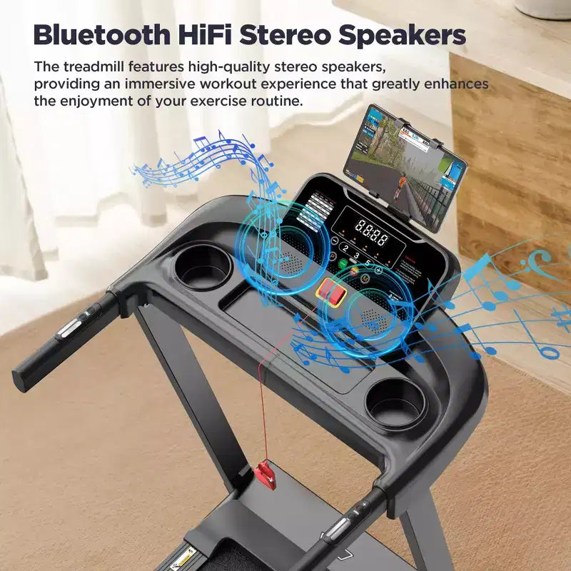 3HP Incline Treadmill,300lb Capacity,Folding Treadmill for Home,71 Workout Program,Bluetooth Dual Speaker&Smart APP Control,Walking Jogging Treadmill