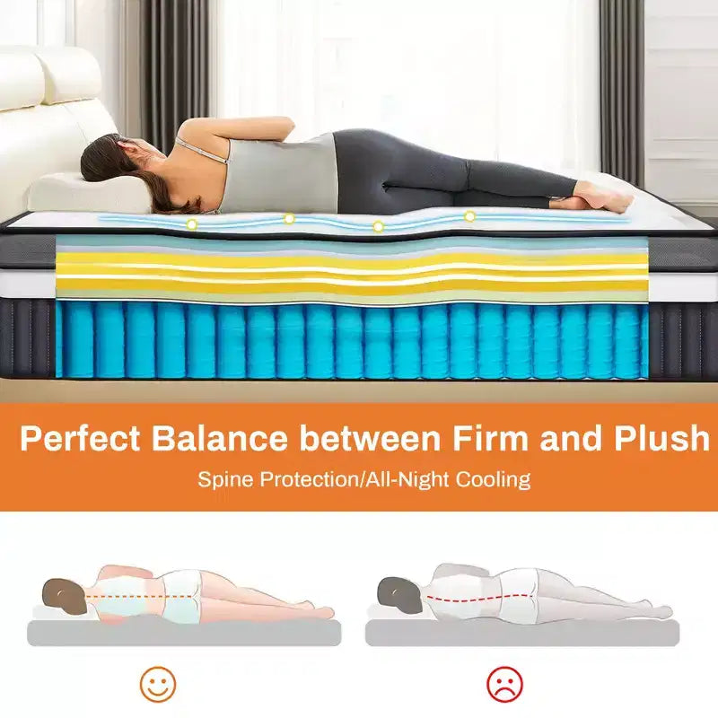 King Mattress,14 Inch Memory Foam Mattress in a Box,Gel-Infused for Cool Breathable Sleep,Pressure Relief & Support,Medium Firm,CertiPUR-US Certified