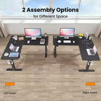 HOMDOX 63 x 55 Elec. L Shaped Corner-Standing-Desk w/Outlets/Mouse Pad/Hook HIG-Adjustable Home/Office/Writting/Gaming 2026 New Computer Workstation