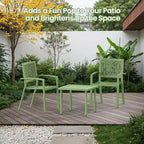 EROMMY Outdoor Bistro Set for 2, Stackable Modern Porch Furniture Set,Waterproof Patio Furniture Set w/2 Chairs 1 Coffee Table